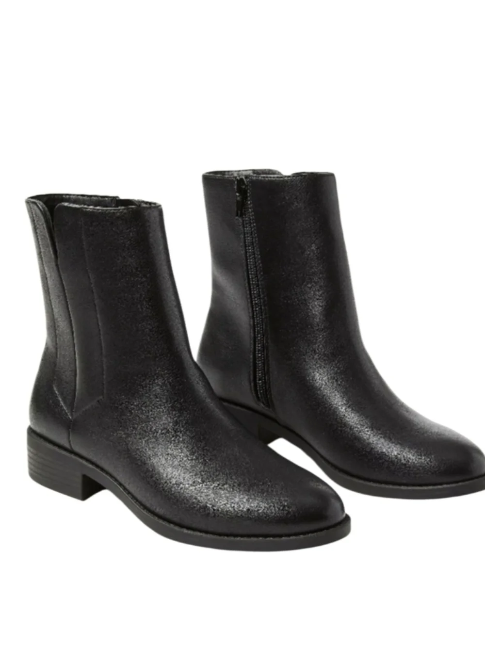 NEW! ANN TAYLOR LOFT Black Flat Munimaliat Ankle Boot Booties